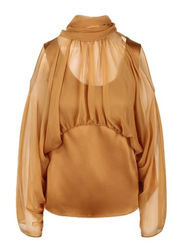 Chiffon-overlay Satin Blouse - Alberta Ferretti - Modalova