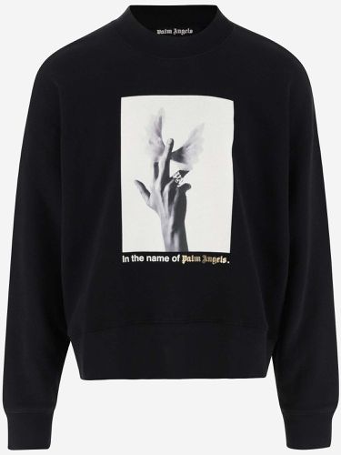 Palm Angels Black Cotton Sweatshirt - Palm Angels - Modalova