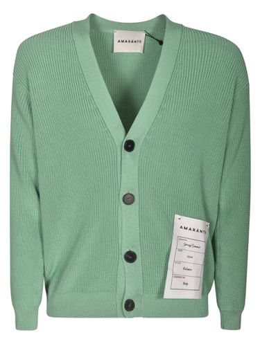 Amaranto V-neck Ribbed Cardigan - Amaranto - Modalova