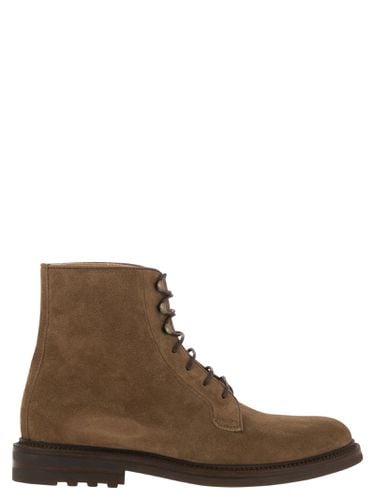 Suede Lace-up Boot - Brunello Cucinelli - Modalova