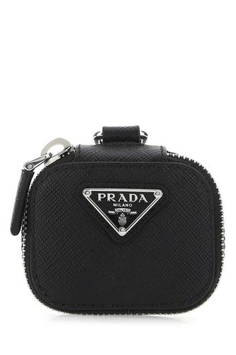 Prada Black Leather Air Pods Case - Prada - Modalova