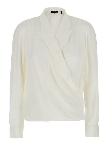 Blouse With Peak Revers And Crossover Neck In Silk Woman - Theory - Modalova