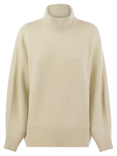 Wool And Cashmere Rib Sweater With Sequins - Brunello Cucinelli - Modalova