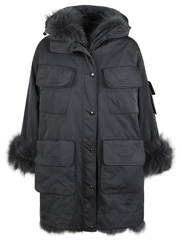 Fur Applique Oversized Jacket - Ermanno Scervino - Modalova