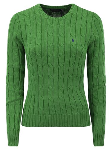 Cable Knit Pullover With Contrasting Embroidered Logo - Polo Ralph Lauren - Modalova