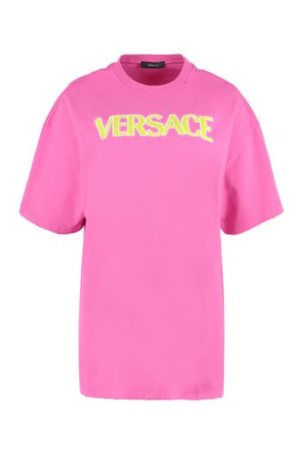 Versace Logo Cotton T-shirt - Versace - Modalova