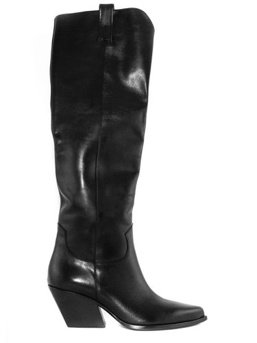 Leather Knee Boots - Elena Iachi - Modalova