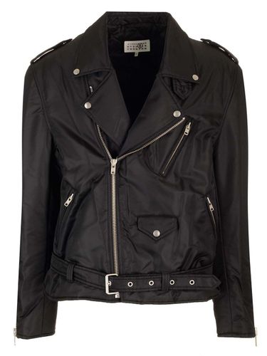 Faux Leather Biker Jacket - MM6 Maison Margiela - Modalova