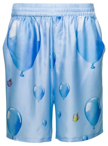Light-blue Shorts With Balloon Print All-over In Polyester Man - 3.Paradis - Modalova