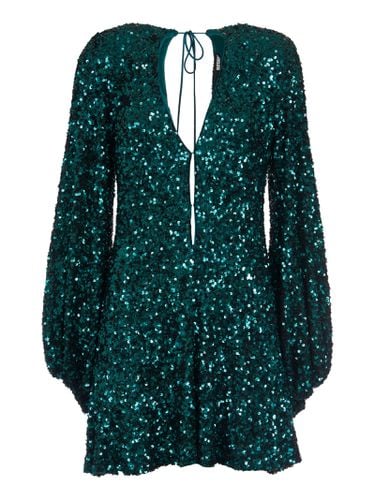 Sequin Embellished V-neck Mini Dress - Rotate by Birger Christensen - Modalova