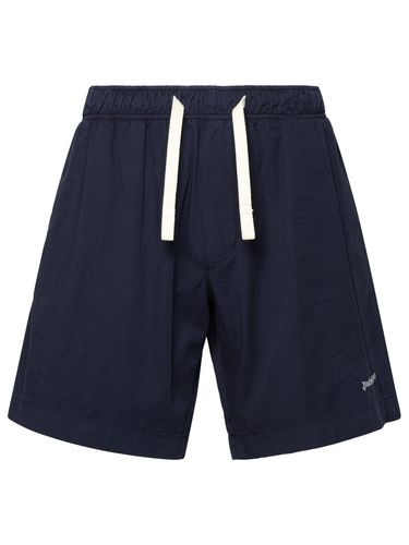 Navy Cotton Bermuda Shorts - Palm Angels - Modalova