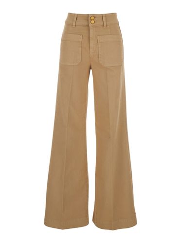 Jane Pants With Patch Pockets On The Front And Logo Patch On The Back In Cotton Woman - The Seafarer - Modalova