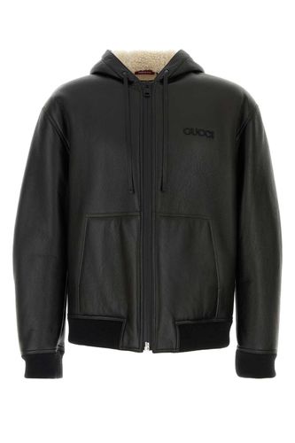 Gucci Black Leather Jacket - Gucci - Modalova