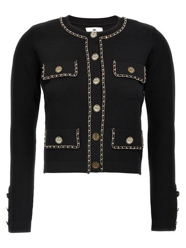 Chain Detailed Cropped Jacket - Elisabetta Franchi - Modalova