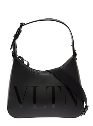 Hobo Shoulder Bag With Vltn Logo In Leather Man - Valentino Garavani - Modalova
