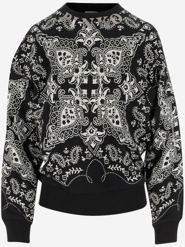 Cotton Sweatshirt With Bandana Print - Pinko - Modalova