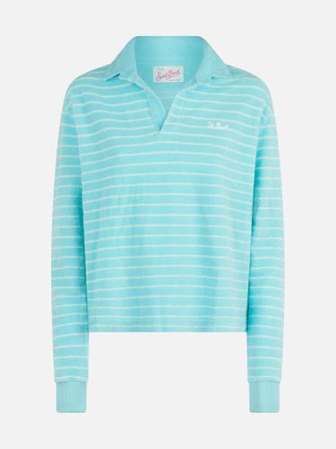 Light Blue Terry Striped Sweatshirt Magda - MC2 Saint Barth - Modalova