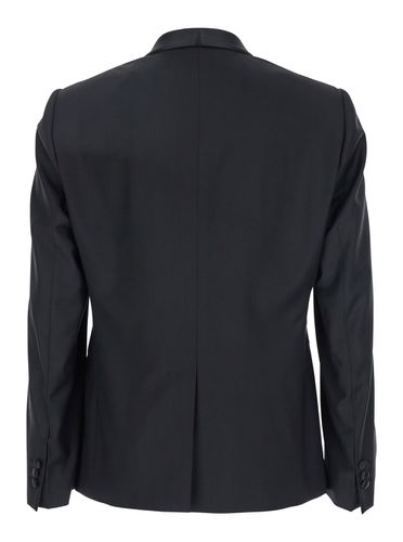 Single Breasted Jacket With Back Slit In Virgin Wool Man - Emporio Armani - Modalova