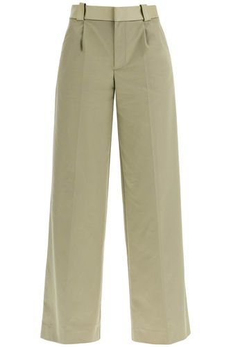 Wide Leg Green Linseed Cotton Trousers - Christopher Esber - Modalova