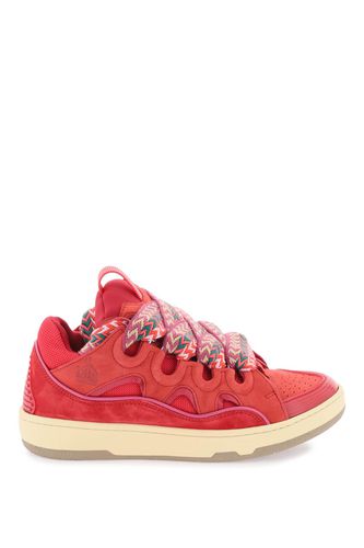 Curb Sneakers In Fuxia Suede And Leather - Lanvin - Modalova