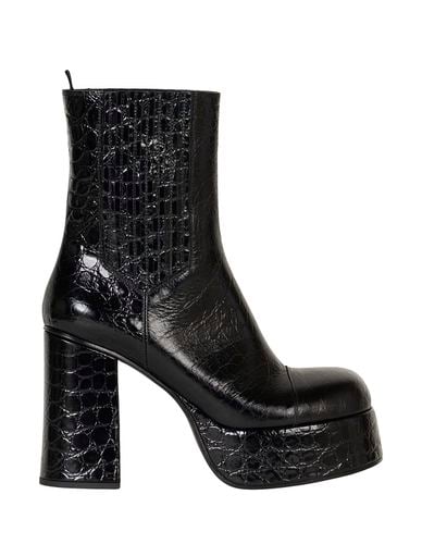 Printed Leather Platform Boots - Etro - Modalova