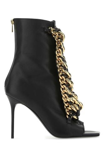 Balmain Black Leather Chain Sandals - Balmain - Modalova