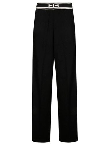 Logo Waistband Straight Leg Trousers - Elisabetta Franchi - Modalova