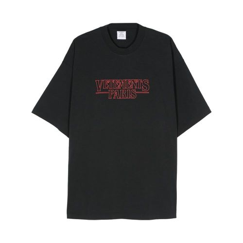 Logo Printed Crewneck T-shirt - VETEMENTS - Modalova