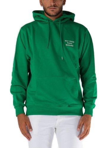 Slogan-printed Drawstring Hoodie - Drôle de Monsieur - Modalova