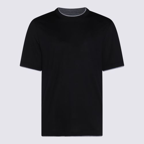 Black Cotton And Silk T-shirt - Brunello Cucinelli - Modalova