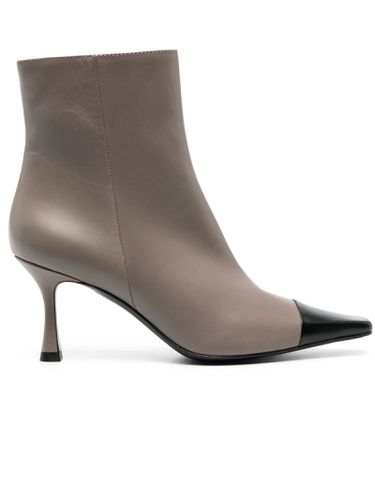 Taupe Grey Calf Leather Fanny Ankle Boots - Roberto Festa - Modalova