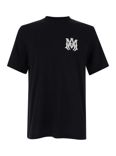 Black T-shirt With Contrasting Monogram In Cotton Man - AMIRI - Modalova