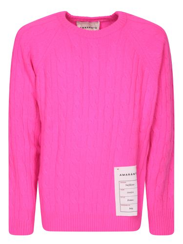 Amaranto Braided Fuchsia Sweater - Amaranto - Modalova