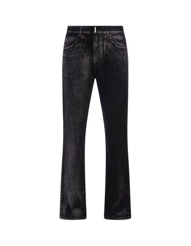Black And Grey Straight Jeans With Reflective Painted Pattern - Givenchy - Modalova