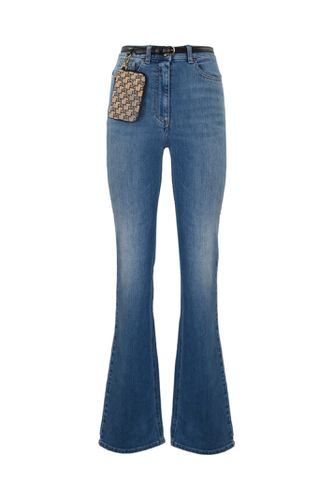 Flared Jeans With Belt And Clutch Bag - Elisabetta Franchi - Modalova