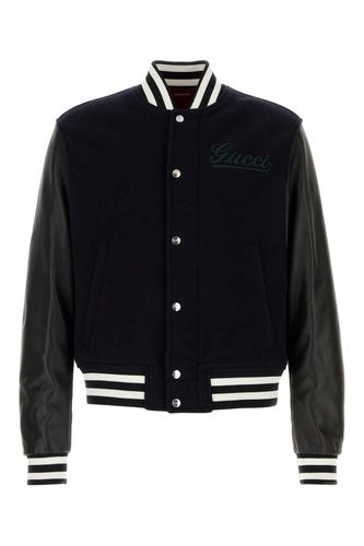 Midnight Blue Wool Bomber Jacket - Gucci - Modalova