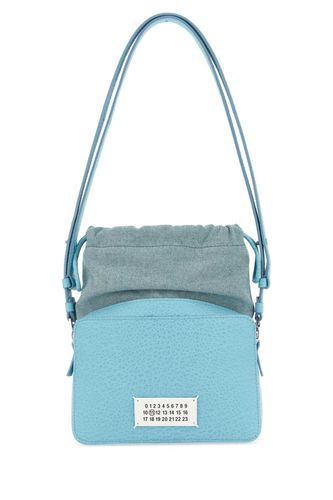 Light Blue Leather And Fabric 5ac Bucket Bag - Maison Margiela - Modalova