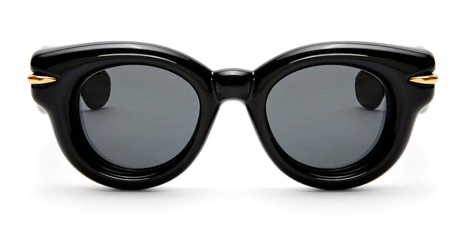 Inflated Round - Shiny Black Sunglasses - Loewe - Modalova