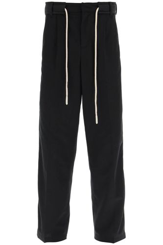 Drawstring Cotton Pants With Side Bands - Palm Angels - Modalova