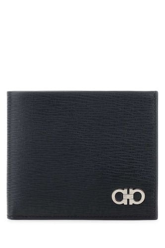 Ferragamo Navy Blue Leather Wallet - Ferragamo - Modalova