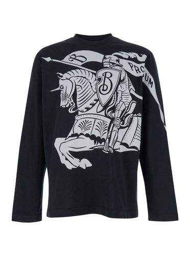 Long Sleeve T-shirt With Equestrian Knight Print In Cotton Man - Burberry - Modalova