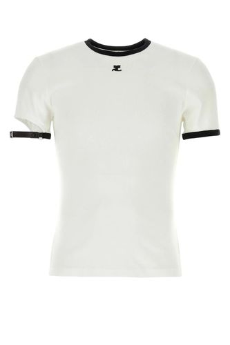 Courrèges White Cotton T-shirt - Courrèges - Modalova