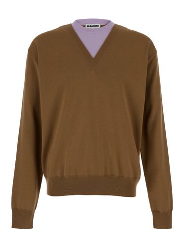 And Lillac Double-neck Sweater In Wool Man - Jil Sander - Modalova