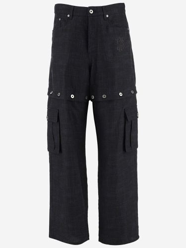 Linen Cargo Pants With Logo - Off-White - Modalova