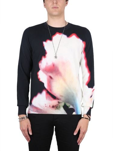 Jersey With Flower Print - Alexander McQueen - Modalova