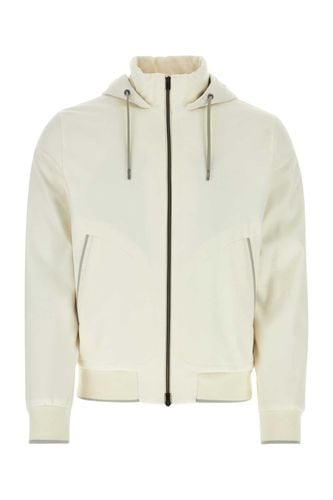 White Silk Blend Bomber Jacket - Herno - Modalova