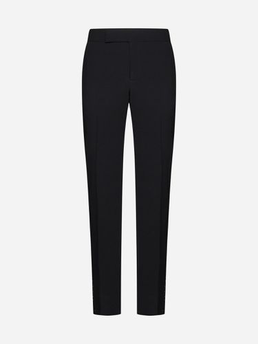 Rhinestoned Wool Tuxedo Trousers - Giorgio Armani - Modalova