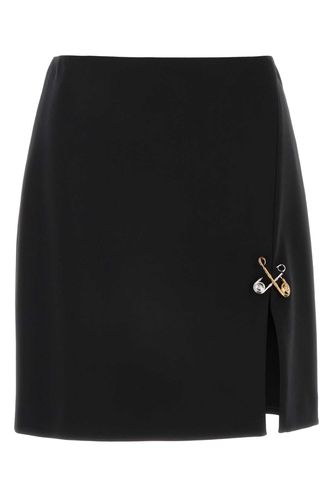 Versace Black Stretch Wool Skirt - Versace - Modalova