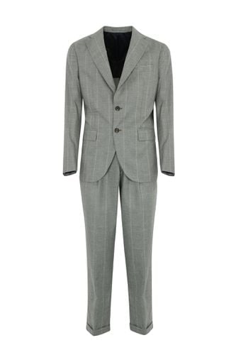 Single-breasted Pinstripe Suit In Gray Cashmere - Eleventy - Modalova