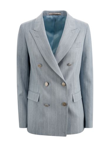 Double-breasted Pinstripe Jacket - Tagliatore - Modalova